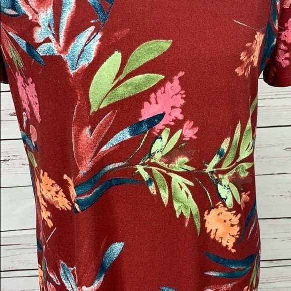 Christian Siriano Women's Tropical Floral Print Hi/Low Short Sleeve Dress Medium - Picture 8 of 9